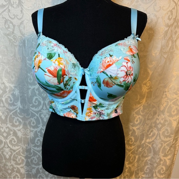 Lane Bryant Cacique 40DDD Longline Boost Balconette Baby Blue - Picture 2 of 4